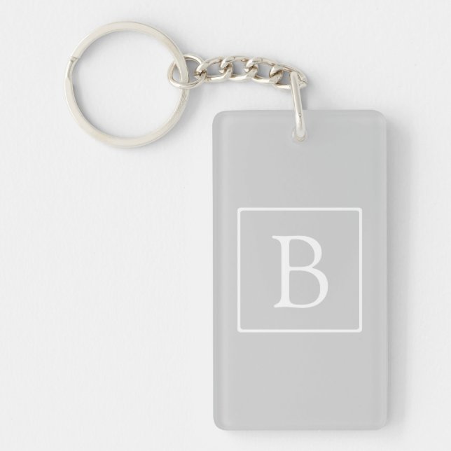 Porte-clefs Monogramme simple gris clair (Devant)
