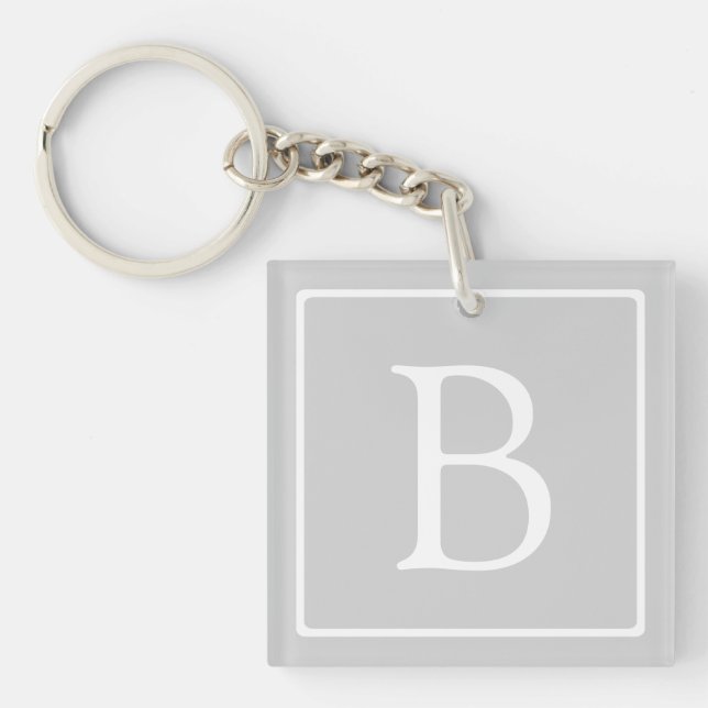 Porte-clefs Monogramme simple gris clair (Devant)