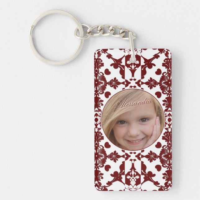 Porte-clefs Monogramme vintage Damas (Devant)