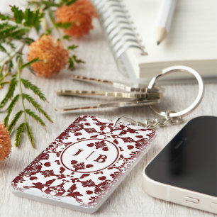 Porte-clefs Monogramme vintage Damas