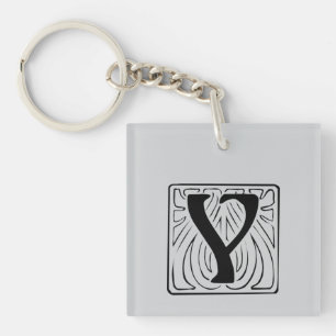 Porte-clefs Monogramme Y noir
