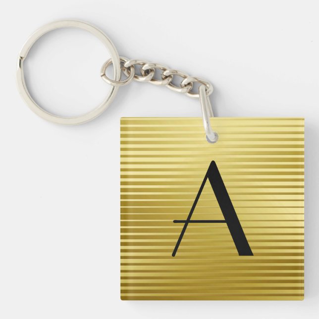 Porte-clefs Monogrammes Art Déco Gold Satin (Devant)