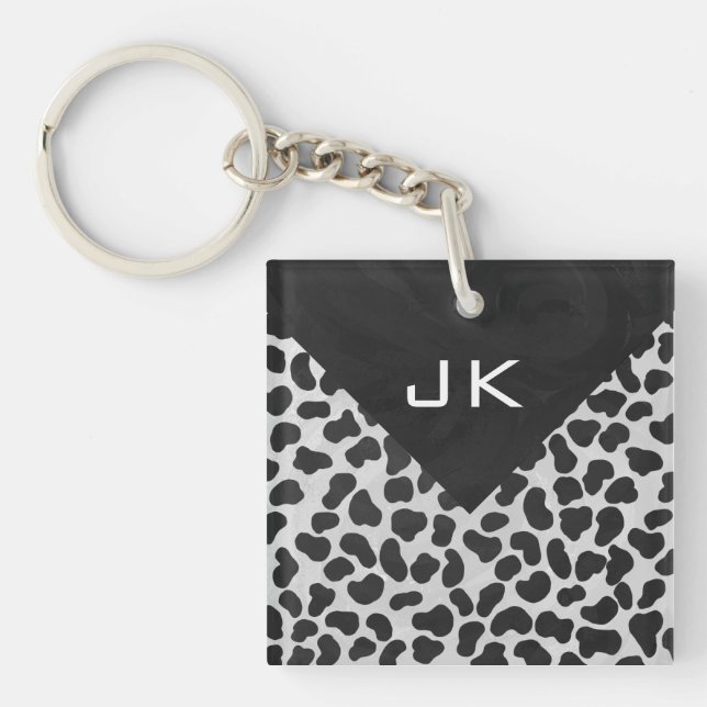 Porte-clefs Monographie dalmate noir et blanc (Devant)