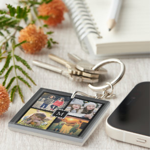 Porte-clefs Monographie de collage photo de famille de conserv