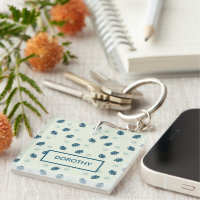 Monstère tropicale monogramme feuille sur bleu
