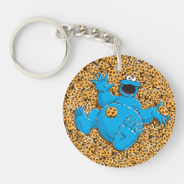Porte-clefs Monstre et cookies vintages (Devant)