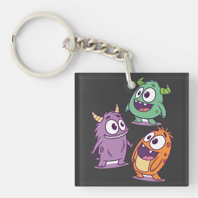 Porte-clefs Monstres de caricatures - Sympa personnage Big-Eye (Devant)