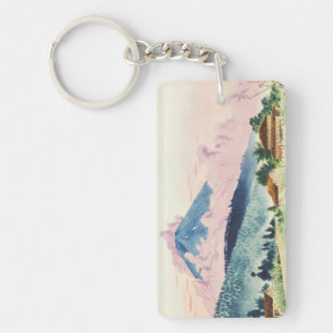 Porte-clefs Mont Fuji depuis l'aquarelle de route Koshu orient