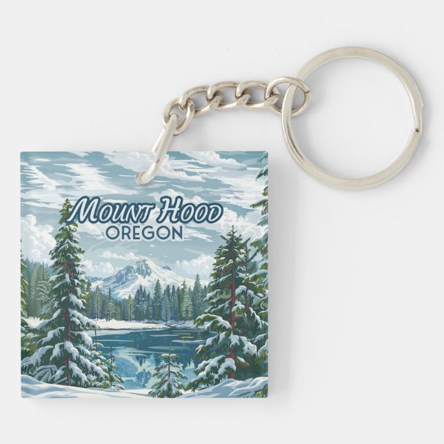 Porte-clefs Mont Hood Oregon Ski Pacifique Nord-Ouest Hiver (Dos)