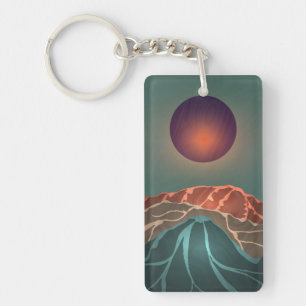 Porte-clefs Montagne avec la lune