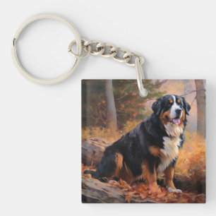 Porte-clefs Montagne bernoise en automne, les feuilles qui tom