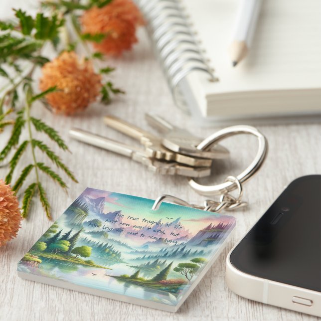 Porte-clefs Montagnes mystiques et devis (Devant Droit)