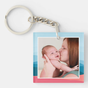 Porte-clefs Montagnes roses abstraites modernes Photo personna