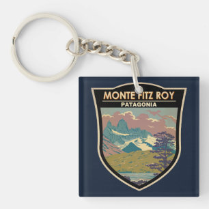 Porte-clefs Monte Fitz Roy Patagonia Travel Art Vintage