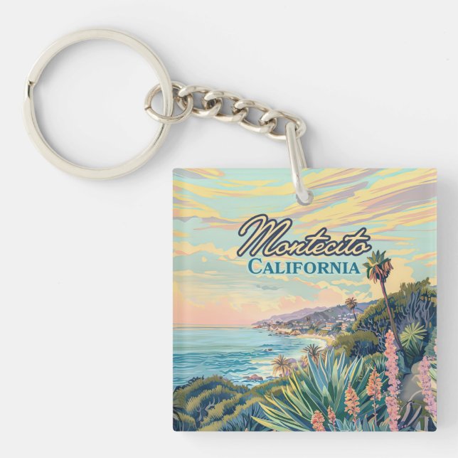 Porte-clefs Montecito California Père Noël Barbara Coastline (Devant)