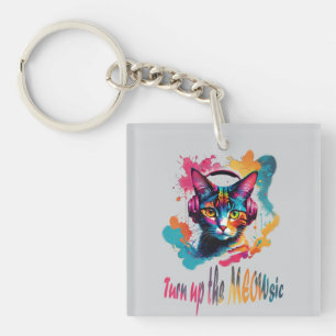 Porte-clefs Monter la méowsic - meilleure musique de chat colo