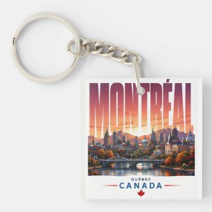 Porte-clefs 🍂 Montréal Moderne Ciel Urbain Style 🍂