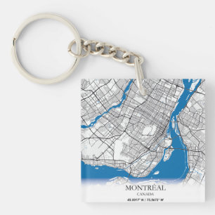 Porte-clefs Montréal Québec Carte de la ville de voyage