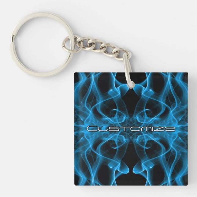 Porte-clefs Moody Blue Smoke Custom Abstract Art (Devant)