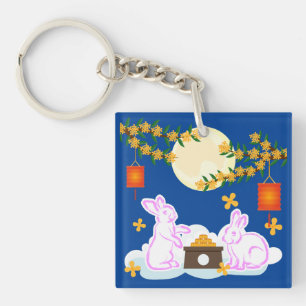 Porte-clefs Moon Rabbit Mooncake Osmanthus