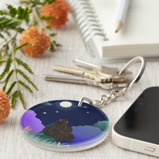 Porte-clefs Moonlit Dreamer Girl Acrylic Keychain