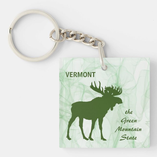 Porte-clefs Moose, Vermont, l'état de Green Mountain (Devant)