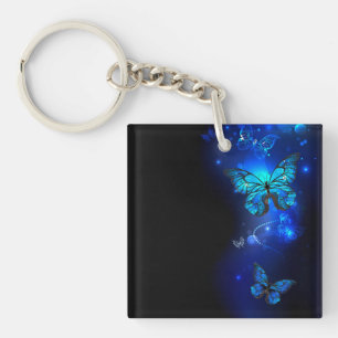 Porte-clefs Morpho Butterfly in the Dark Background