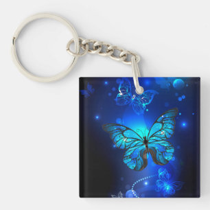 Porte-clefs Morpho Butterfly in the Dark Background