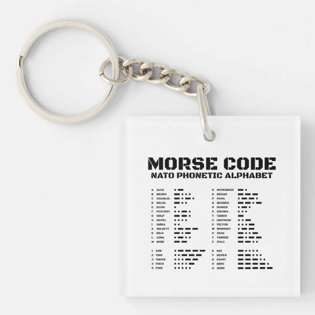 Porte-clefs Morse Code Alphabet phonétique OTAN (Devant)