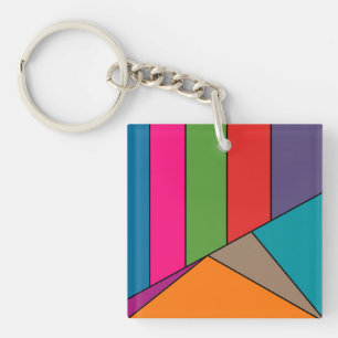 Porte-clefs MOSAIC rayures triangles couleur III + vos idées