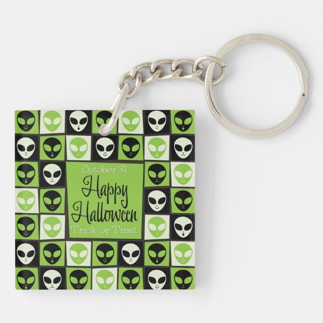 Porte-clefs Mosaïque alien d'Halloween (Dos)