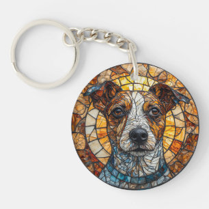 Porte-clefs Mosaïque colorée Jack Russell Terrier Chien