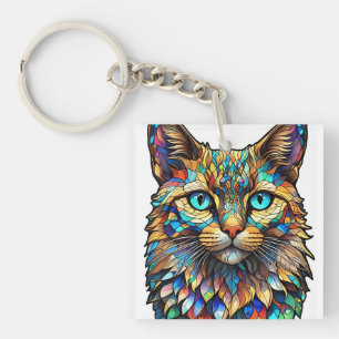 Porte-clefs Mosaïque verre tendu Multicolor Cat 760