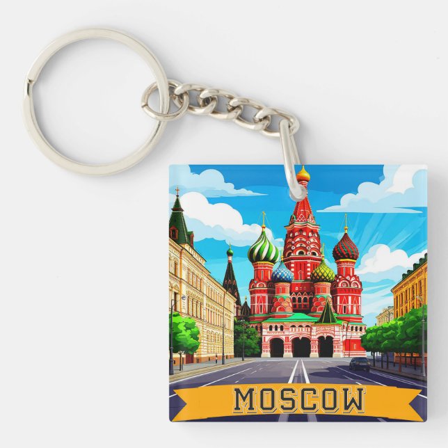 Porte-clefs 🧲 Moscou Russie Mémoire de Ville (Devant)