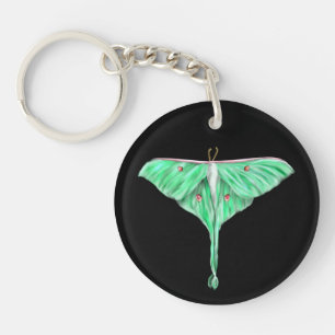 Porte-clefs Moth lunaire verte illustrée