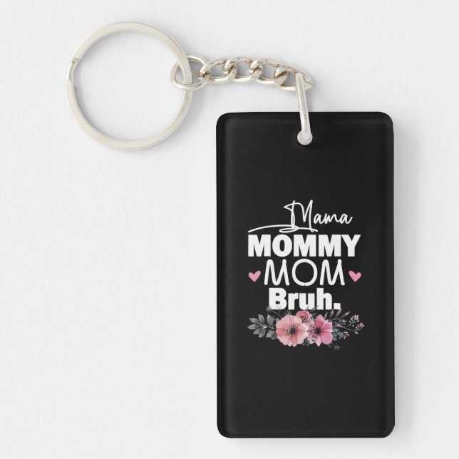 Porte-clefs Mother Art | Mama Mommy Mom Bruh Floral Birthday (Devant)