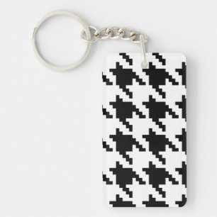 Porte-clefs Motif à carreaux Houndstooth 8 bits en pixels