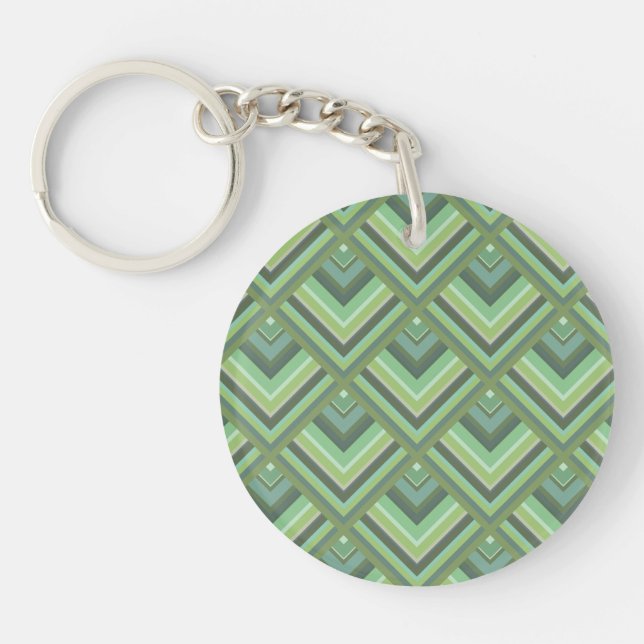 Porte-clefs Motif à échelle à rayures vert olive (Devant)
