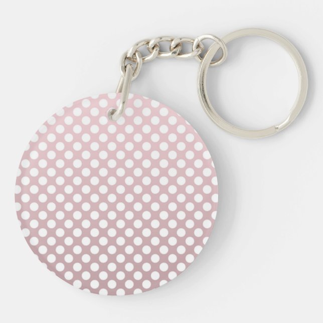 Porte-clefs Motif à pois rose et blanc (Dos)