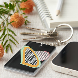 Porte-clefs Motif abstrait de papaye et de pitaya