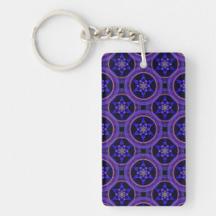Porte-clefs Motif Abstrait Élégant Bohème Moderne Floral #505