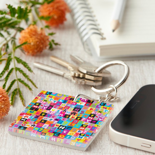 Porte-clefs Motif Alphabetique Mélangé (Créateur téléchargé)