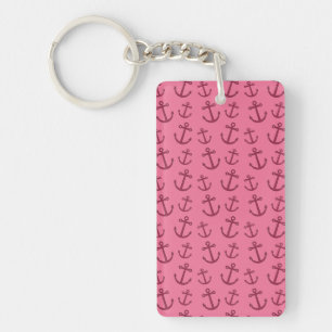 Porte-clefs Motif assez rose d'ancre