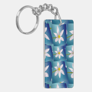 Porte-clefs Motif blanc Narcissus