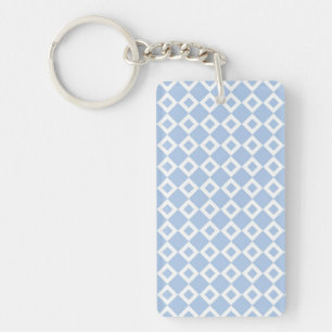 Porte-clefs Motif bleu clair et diamant blanc