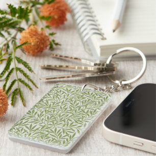 Porte-clefs Motif botanique floral vert de William Morris