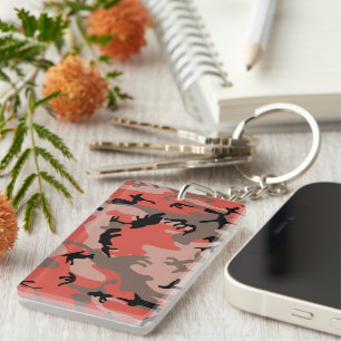 Porte-clefs Motif camouflage rouge et marron, Militaire, Armée