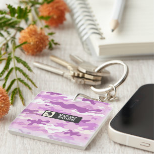 Porte-clefs Motif camouflage violet