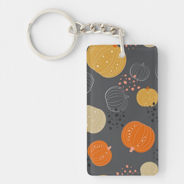 Porte-clefs motif citrouille (Devant)