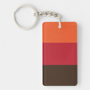 Porte-clefs motif couleur Vintage les années 70 rétro 3 bandes